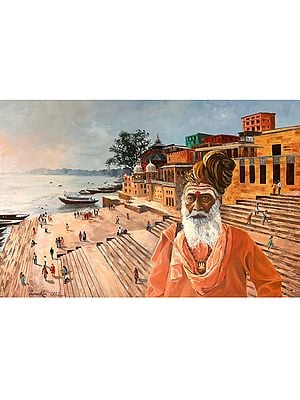 Varanasi Morning View Acrylic Painting | On Canvas | By Anukta Mukherjee Ghosh