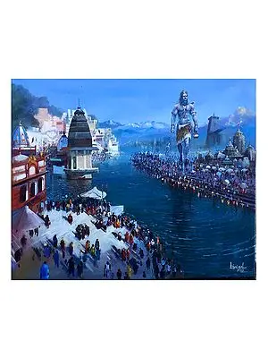 Shahi Snan (Shiva) | Acrylic Painting On Canvas | By Bijay Biswaal