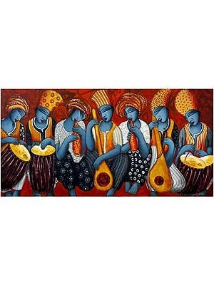 Tribal Band Painting | Acrylic On Canvas | By Samir Sarkar