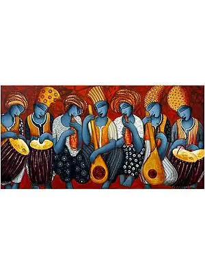 Tribal Band Painting | Acrylic On Canvas | By Samir Sarkar