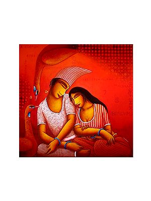 Loving Couple Art | Acrylic On Canvas | By Samir Sarkar