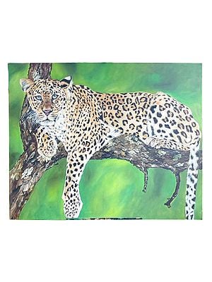 Leopard on Tree | Painting by Zoya