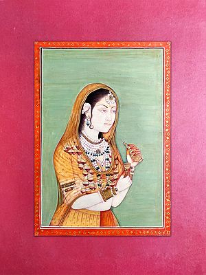 Noble Lady with Cup of Wine | Watercolor Painting by Gaurav Rajput