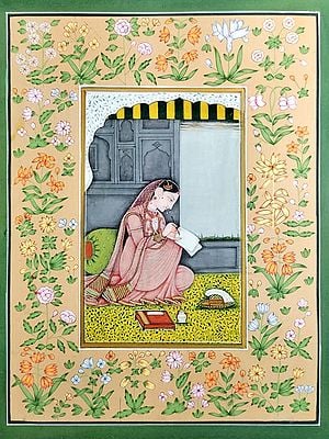 Lady Writing Her Feelings | Watercolor Painting by Gaurav Rajput