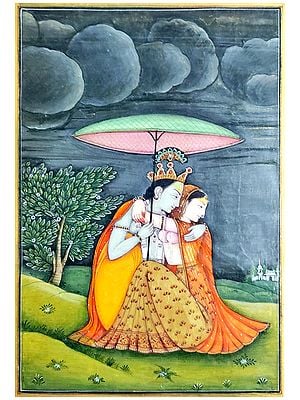 Radha Krishna Together | Watercolor Painting by Gaurav
