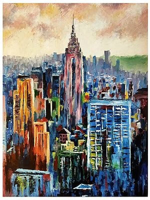 The Cityscape | Acrylic On Canvas | Akshita Makhija