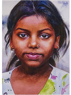 Cute Girl Watercolor Painting | On Paper | By Navneeth