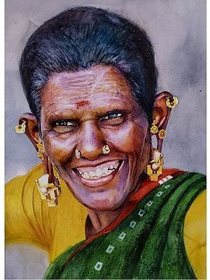 Painting of Tribal Women | Watercolor on Paper | By Navneeth