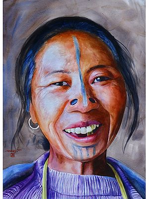 Real Smile On Face | Watercolor On Paper | By Navneeth
