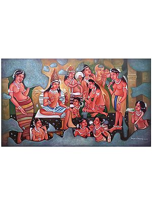Ajantha Oil Painting | On Canvas | By Santosh Narayan Dangare