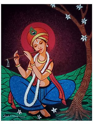 Shree Krishna Beauty | Acrylic on Canvas | By Santosh Narayan Dangare