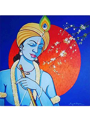 Shree Krishna In Deep Thinking | Acrylic On Canvas | By Santosh Narayan Dangare