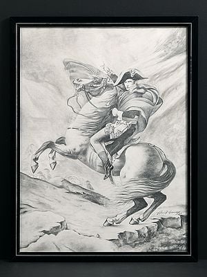 26" Napoleon Crossing the Alps | Pencil Sketch by Anup Gomay