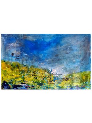 Under A Blue Sky | Acrylic Charcoal And Oil Pastel On Treefree Paper | By Suchitra Lata