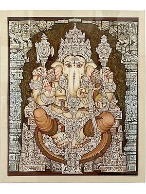 Lord Ganesha | Mysore Painting | Unframed