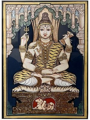 Lord Shiva | Gold Foil Work | Mysore Painting with Frame