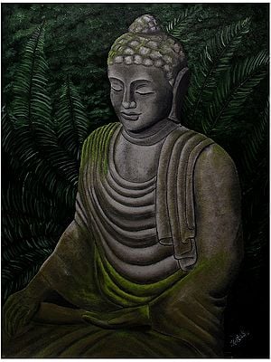 Bhumi Sparsha Buddha | Oil on Canvas | By Karthik