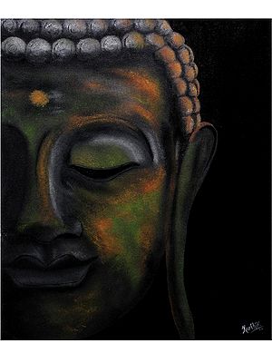 Colorful Face of Buddha | Oil on Canvas | By Karthik