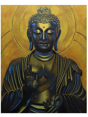 Vitarka Varadha Mudra - Buddha | Oil on Canvas | By Karthik