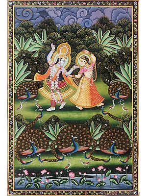 Radha Krishna Dance | Natural Color On Cloth | By Praveen Munot