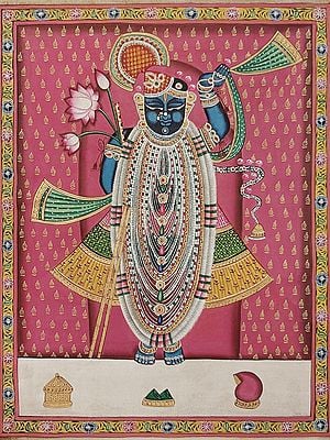 Cloth Painting of Shrinathji | Natural Color on Cloth | By Praveen Munot