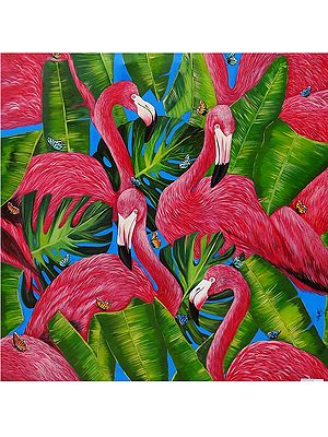 Flamingo Acrylic Painting | On Canvas | By Salisalima Ratha