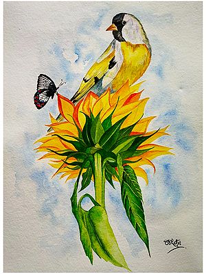 Sunflower On Paper | Watercolor On Paper | By Salisalima Ratha