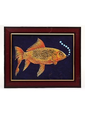 15" Framed Goldfish | Tanjore Painting