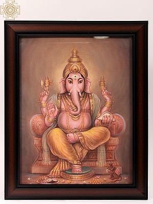 Lord Ganapati | Framed Oil Painting