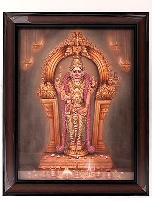 Lord Karttikeya (Murugan) | Framed Oil Painting