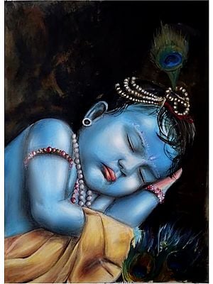 Bal Krishna | Acrylic and Pencil Color on Paper | By Ankit Bagde