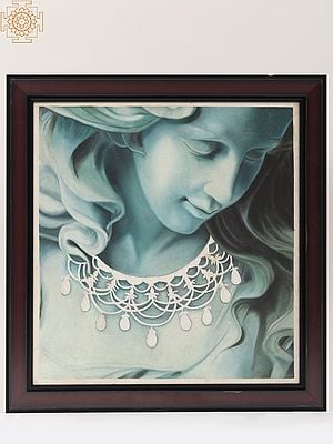 Lady with the Diamond Necklace | Framed Oil Painting
