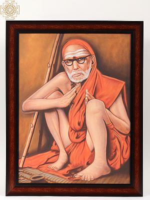 Kanchi Mahaperiyavar | Framed Oil Painting