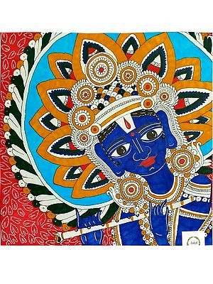 Shri Murlidhara - Kalamkari Painting | Watercolor on Paper | By Chetansi