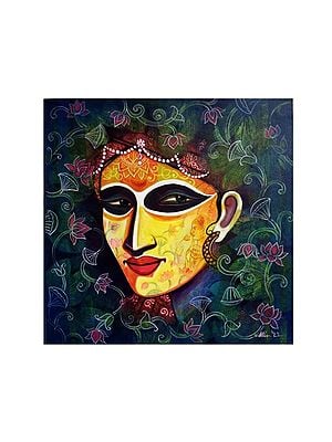 Krishna | Acrylic On Canvas | By Atin Mitra