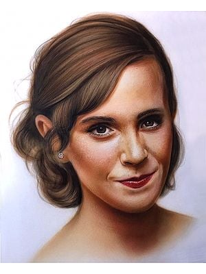 Emma Watson Portrait | Acrylic With Airbrush On Paper | By Ekam Singh