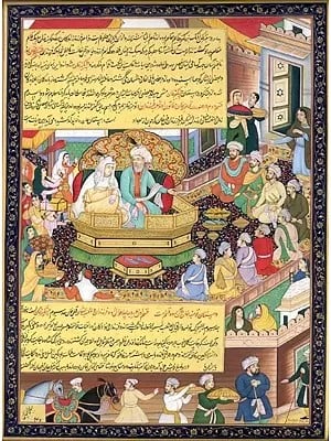 Chingiz Khan Dividing His Empire Between His Sons (Illustration from the Chingiz-nama)