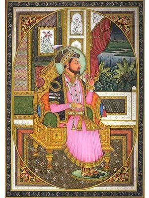Portrait of Shah Jahan | Water Color on Paper | Mughal Miniature Painting