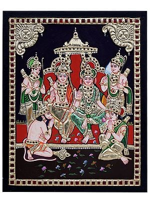Rama Darbaar Tanjore Painting | Traditional Colour With 24 Karat Gold