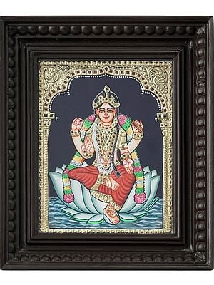 Goddess Balambika Tanjore Painting with Frame | Traditional Colors with 24 Karat Gold