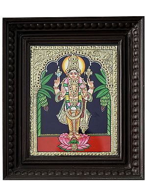 Satyanarayana Bhagawan | Traditional Colors with 24 Karat Gold | With Frame