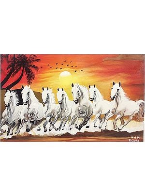 Seven Running Horses | Canvas Painting