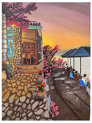 Exquisite Seaside Restaurant | Canvas Painting