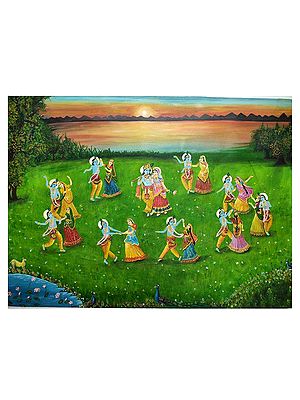 Krishna Raslila | Canvas Painting