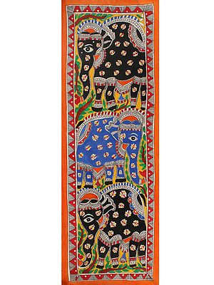 Three Elephants | Madhubani Painting