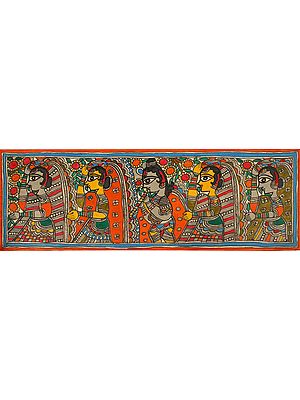 Shri Krishna Ras Lila | Madhubani Painting