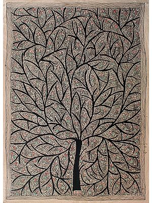 Tree Of Life Full Of Birds | Madhubani Painting