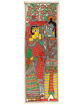 Radha Krishna | Madhubani Painting