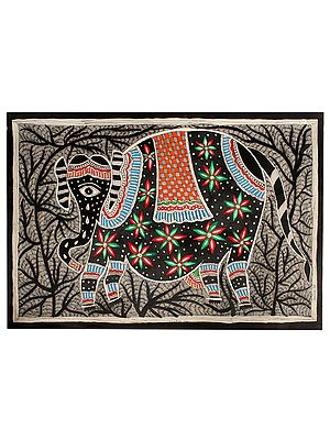 Black Elephant | Madhubani Painting