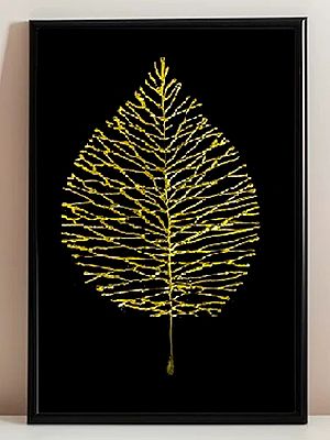 Leaf Yellow Glass Art | Acrylic On Canvas